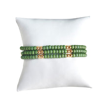 Load image into Gallery viewer, Serenity Pattern 4mm Beaded Bracelet- Sage Green
