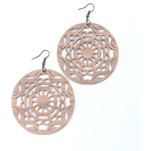 Cherry Mandala Wooden Earrings - AnnMarie Accessories