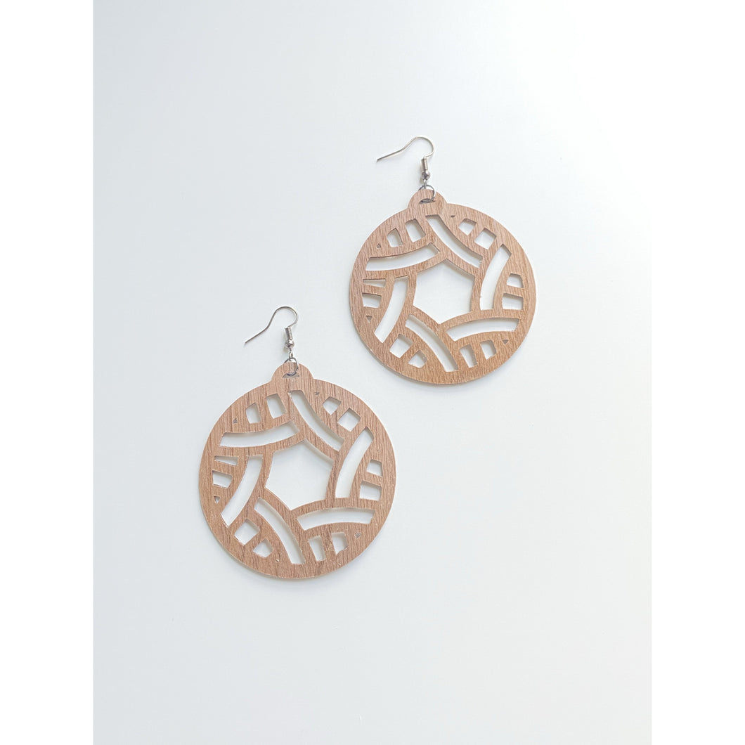 Starburst Cherry Wood Earrings - AnnMarie Accessories