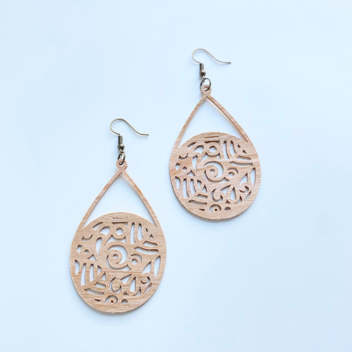 Wooden Basket Earrings - AnnMarie Accessories